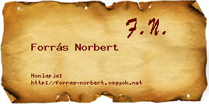 Forrás Norbert névjegykártya