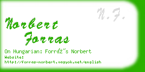 norbert forras business card